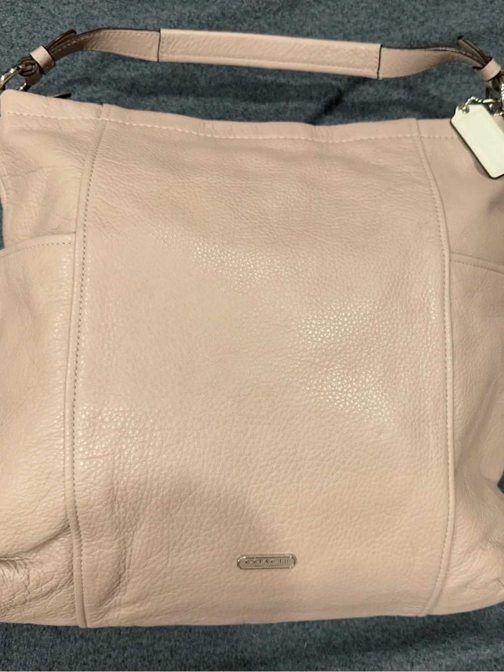 Coach Park Hobo Pebbled Leather Bag in Light Grey